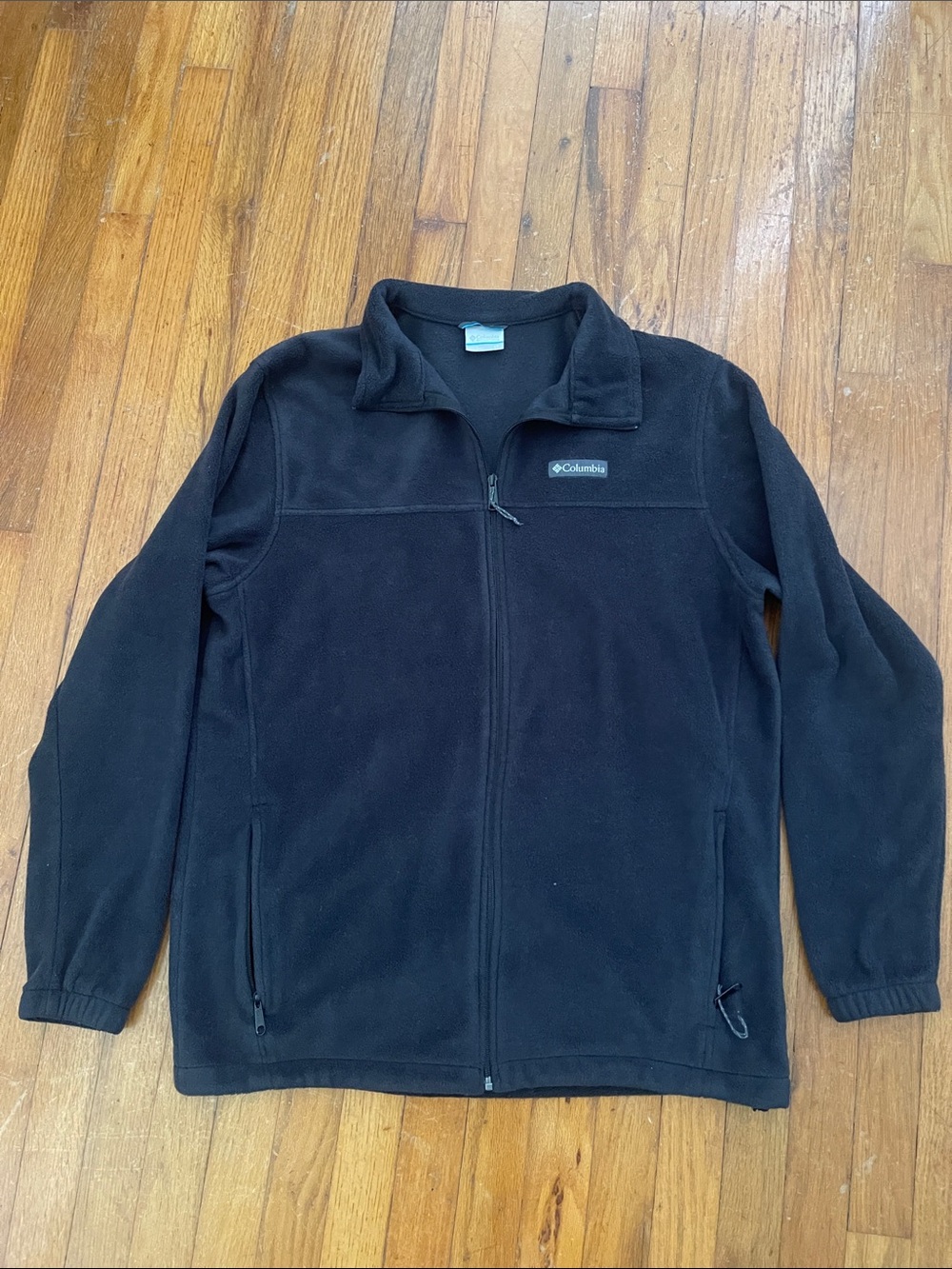 Columbia Black Full-Zip Fleece Jacket with Logo Patch - Large Tall